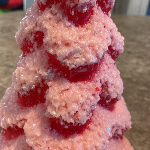 Christmas candle, Pink frosted tree. New - Picture 6 of 6